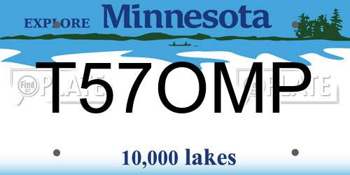 T57OMP Minnesota License Plate