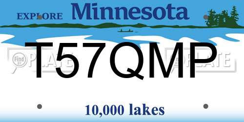 T57QMP Minnesota License Plate