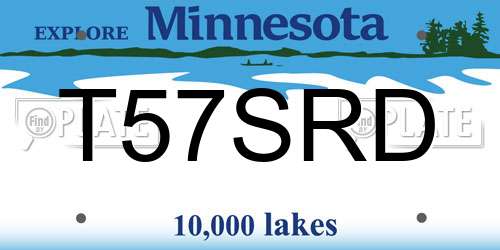 T57SRD Minnesota License Plate