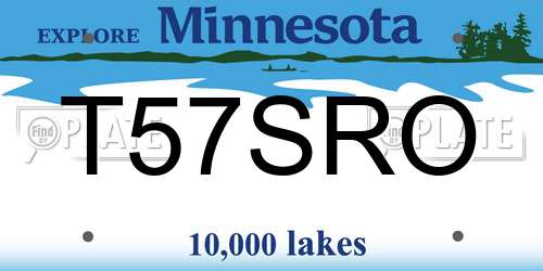 T57SRO Minnesota License Plate