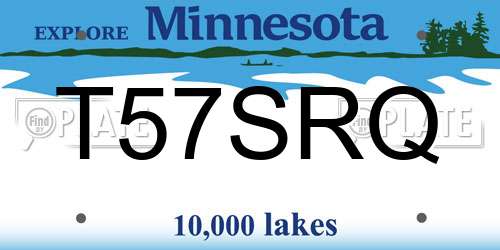 T57SRQ Minnesota License Plate