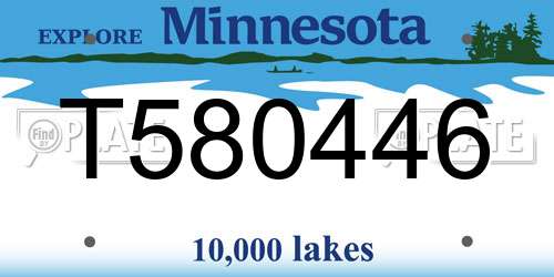 T580446 Minnesota License Plate