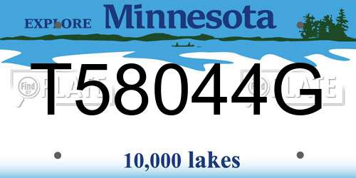 T58044G Minnesota License Plate