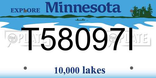 T58097I Minnesota License Plate