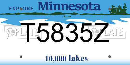 T5835Z Minnesota License Plate
