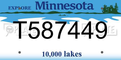 T587449 Minnesota License Plate