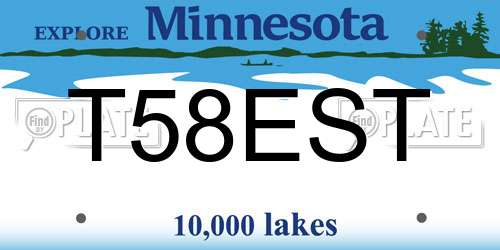 T58EST Minnesota License Plate