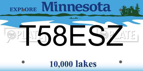 T58ESZ Minnesota License Plate