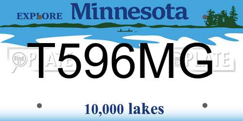 T596MG Minnesota License Plate