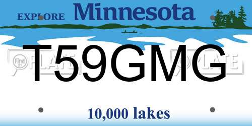 T59GMG Minnesota License Plate