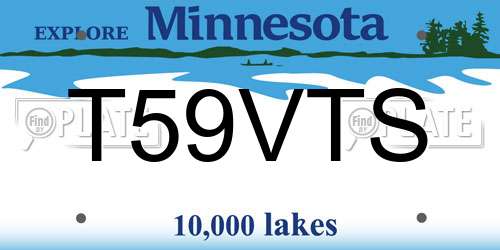 T59VTS Minnesota License Plate