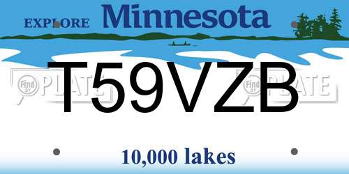 T59VZB Minnesota License Plate