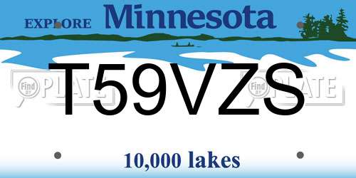 T59VZS Minnesota License Plate