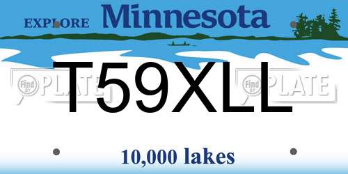 T59XLL Minnesota License Plate