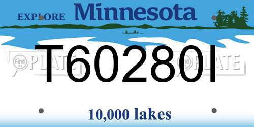 T60280I Minnesota License Plate