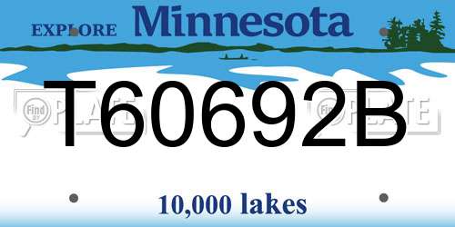 T60692B Minnesota License Plate