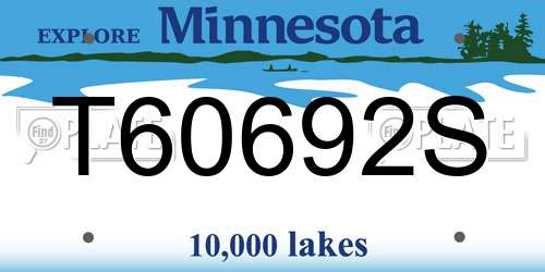 T60692S Minnesota License Plate