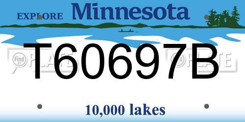 T60697B Minnesota License Plate