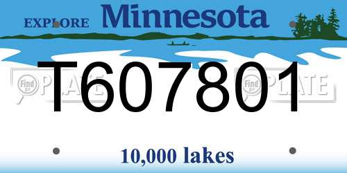 T607801 Minnesota License Plate