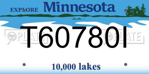 T60780I Minnesota License Plate