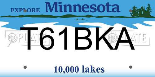 T61BKA Minnesota License Plate