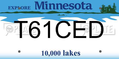 T61CED Minnesota License Plate