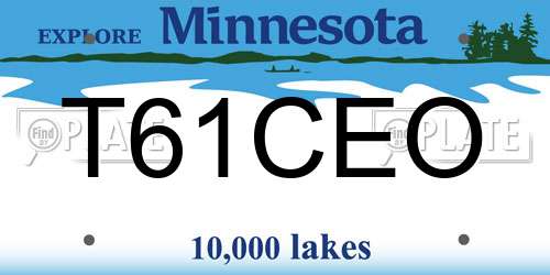T61CEO Minnesota License Plate