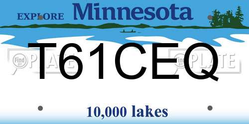 T61CEQ Minnesota License Plate