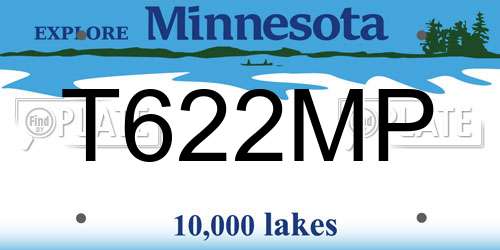 T622MP Minnesota License Plate