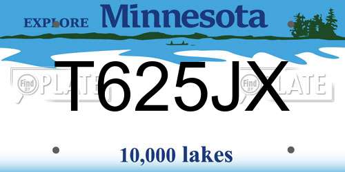 T625JX Minnesota License Plate