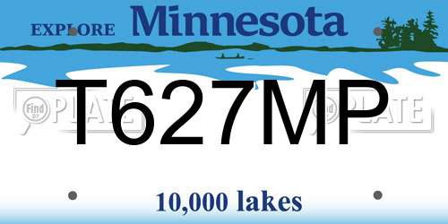 T627MP Minnesota License Plate
