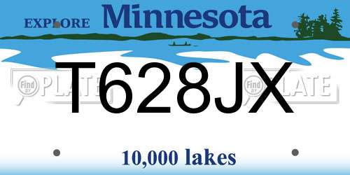 T628JX Minnesota License Plate