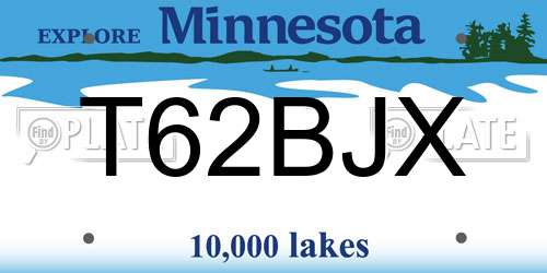 T62BJX Minnesota License Plate