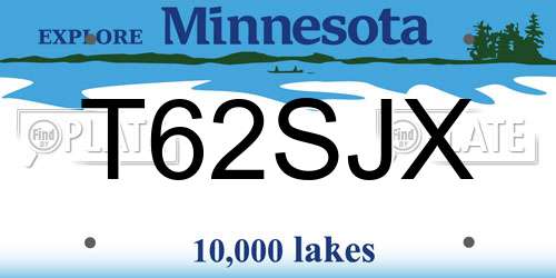 T62SJX Minnesota License Plate