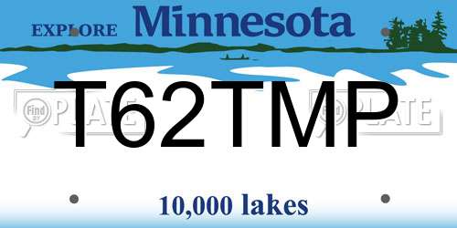 T62TMP Minnesota License Plate