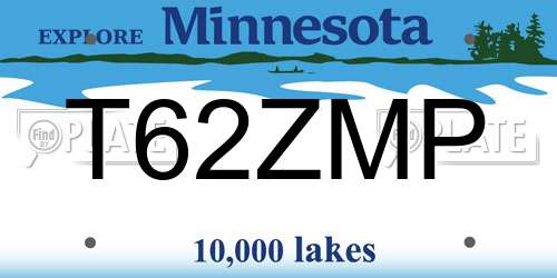 T62ZMP Minnesota License Plate