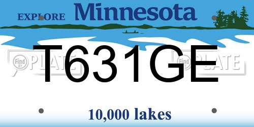 T631GE Minnesota License Plate