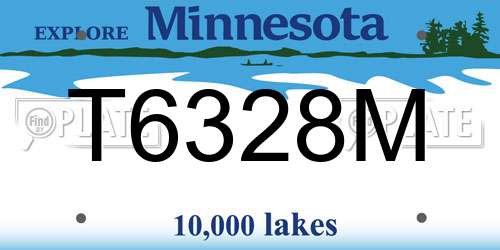 T6328M Minnesota License Plate