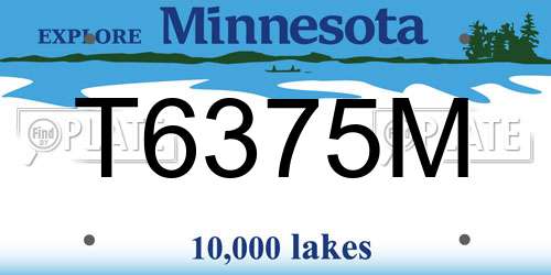 T6375M Minnesota License Plate