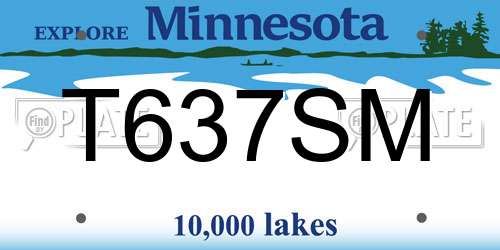 T637SM Minnesota License Plate