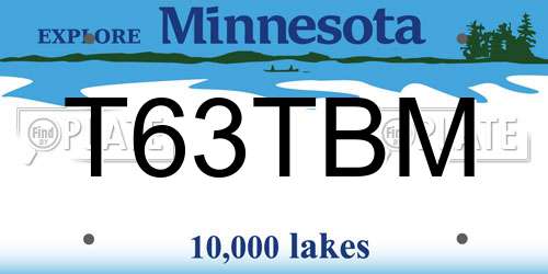 T63TBM Minnesota License Plate