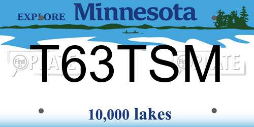 T63TSM Minnesota License Plate
