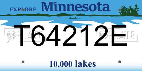 T64212E Minnesota License Plate
