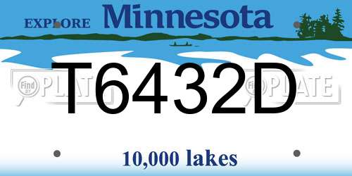 T6432D Minnesota License Plate