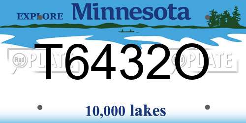 T6432O Minnesota License Plate