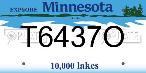 T6437O Minnesota License Plate