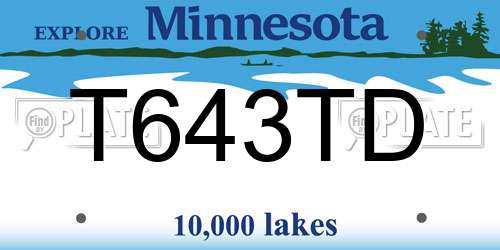 T643TD Minnesota License Plate
