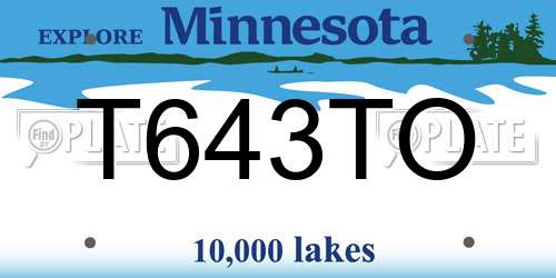T643TO Minnesota License Plate