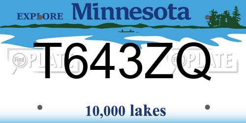 T643ZQ Minnesota License Plate