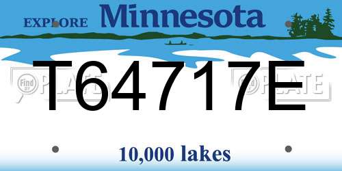 T64717E Minnesota License Plate